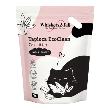 Whiskers2Tail Tapioca EcoClean Cat Litter 5kg/7L Lotus Flower (4 packs)